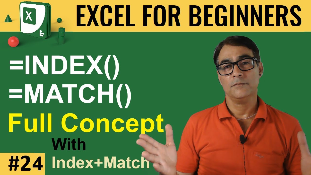 Complete concept of Index formula & match function in excel | MS excel for beginners lesson - 24