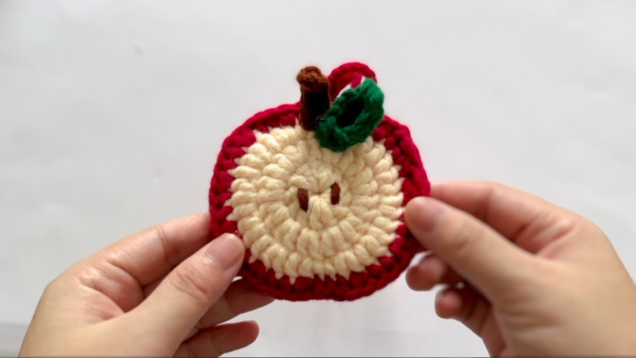 Crochet Cute Mini Apple Wallet Tutorial | Crochet Apple keychain | DIY Apple
