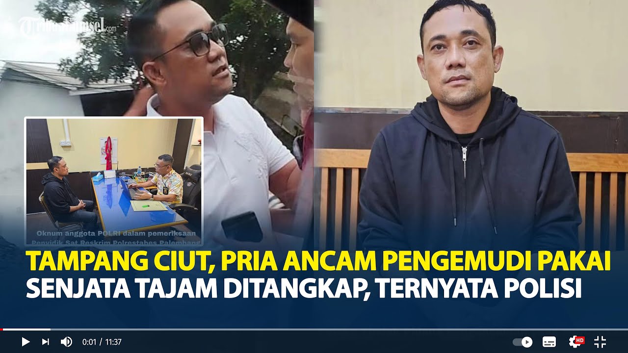 Tampang Ciut, Pria Ancam Pengemudi di Palembang Pakai Senjata Tajam Ditangkap, Ternyata Oknum Polisi