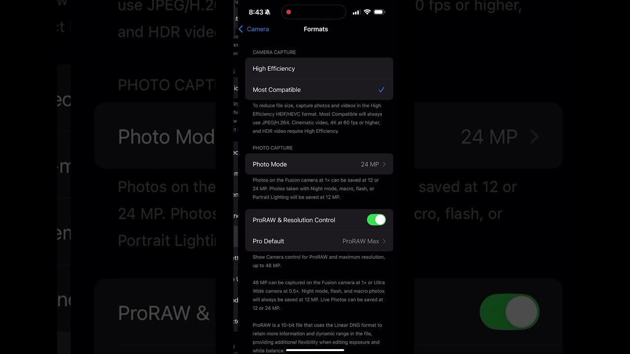 How to enable Apple ProRes in iPhone 16 Pro Max ￼￼