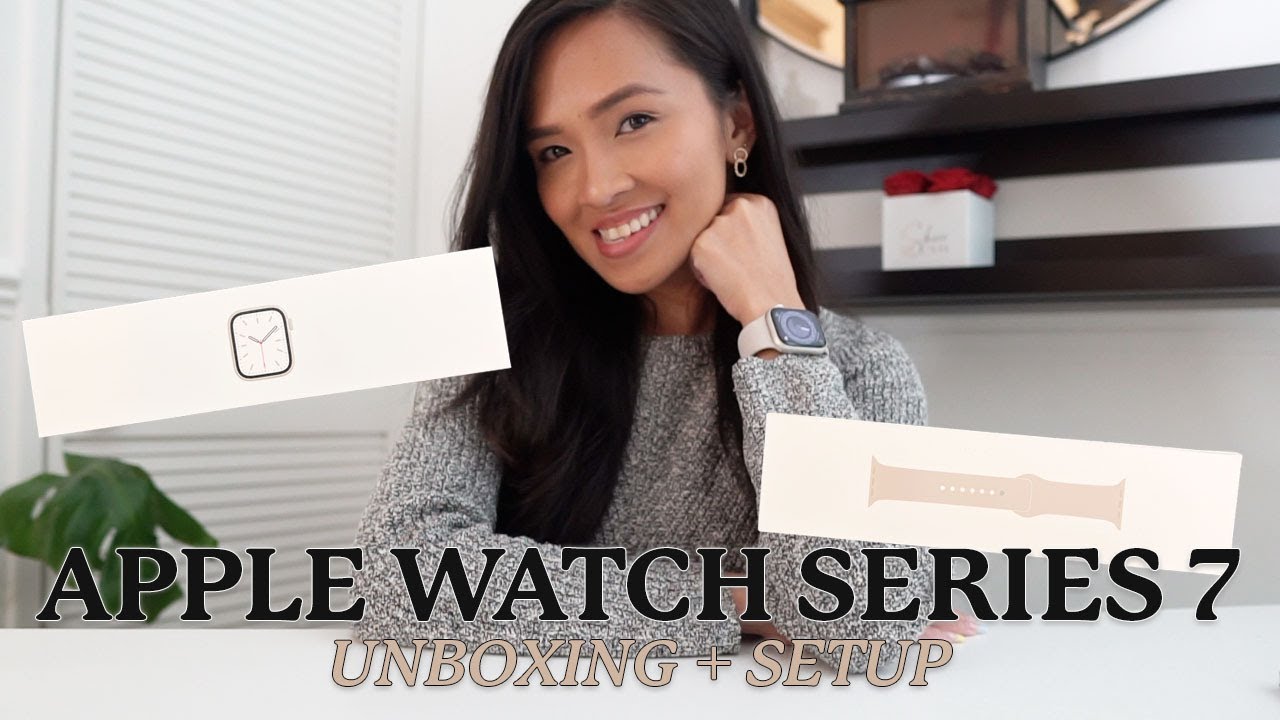 Apple Watch Series 7 UNBOXING and SETUP  (starlight aluminum 41mm) - my FIRST EVER smartwatch!