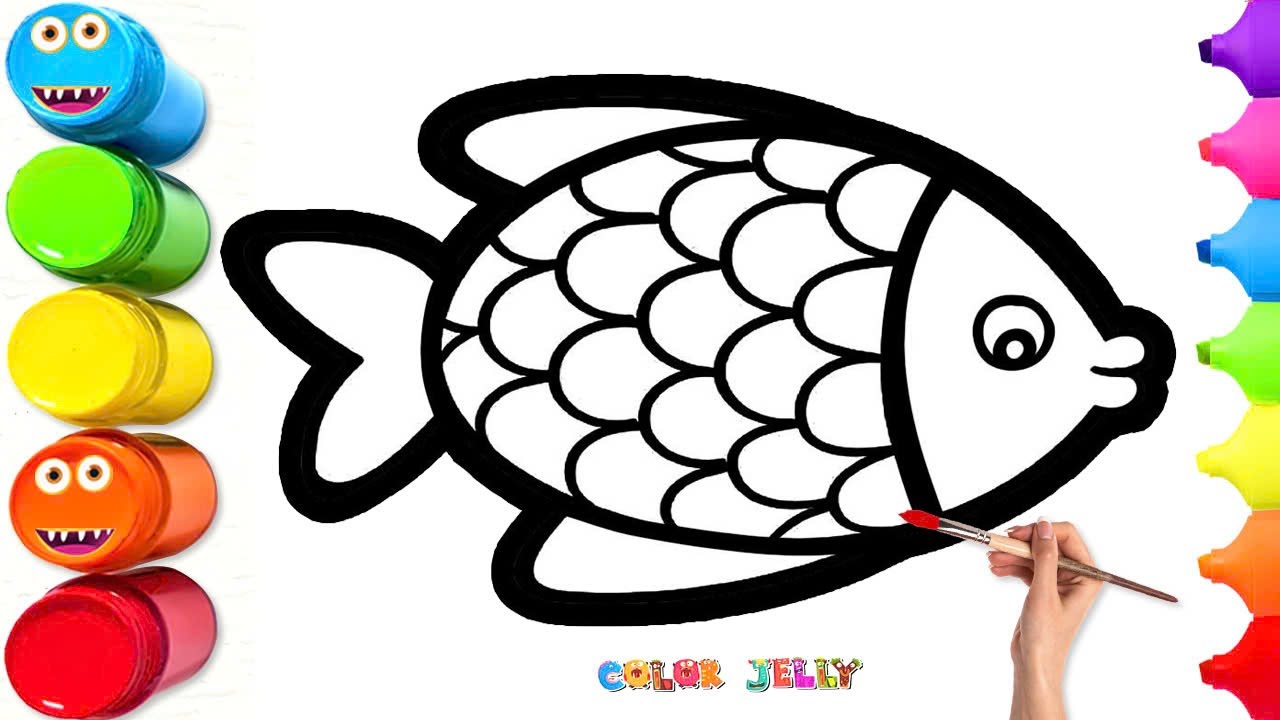 How To Draw a Rainbow Fish | Easy Step By Step Tutorial
