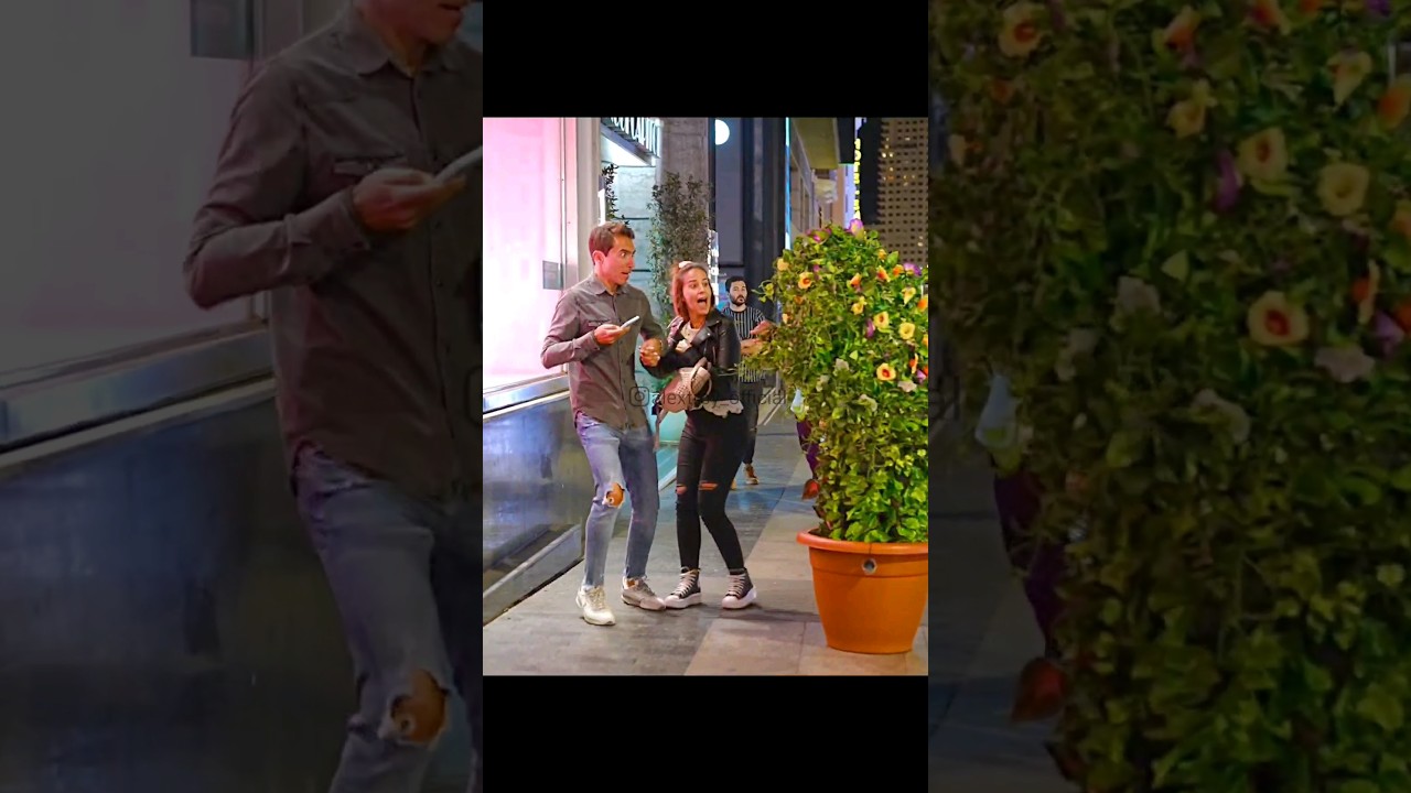 in madrid everyone is scared by this bush !! Bushman Prank