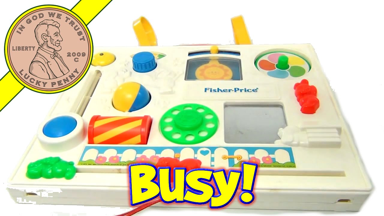 Fisher-Price Busy Box Activity Baby Crib Play Center Vintage Toy, 1988 #1135