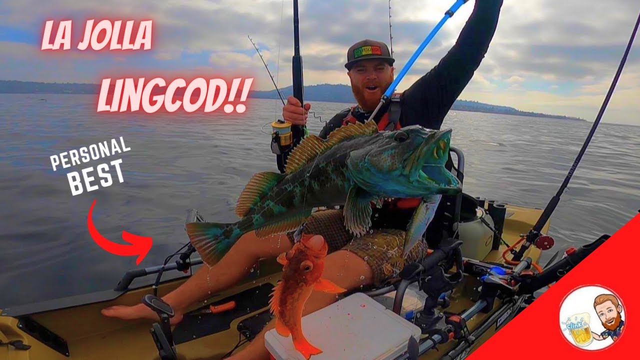 San Diego Kayak Fishing For HUGE LINGCOD and SHEEPSHEAD in La Jolla!