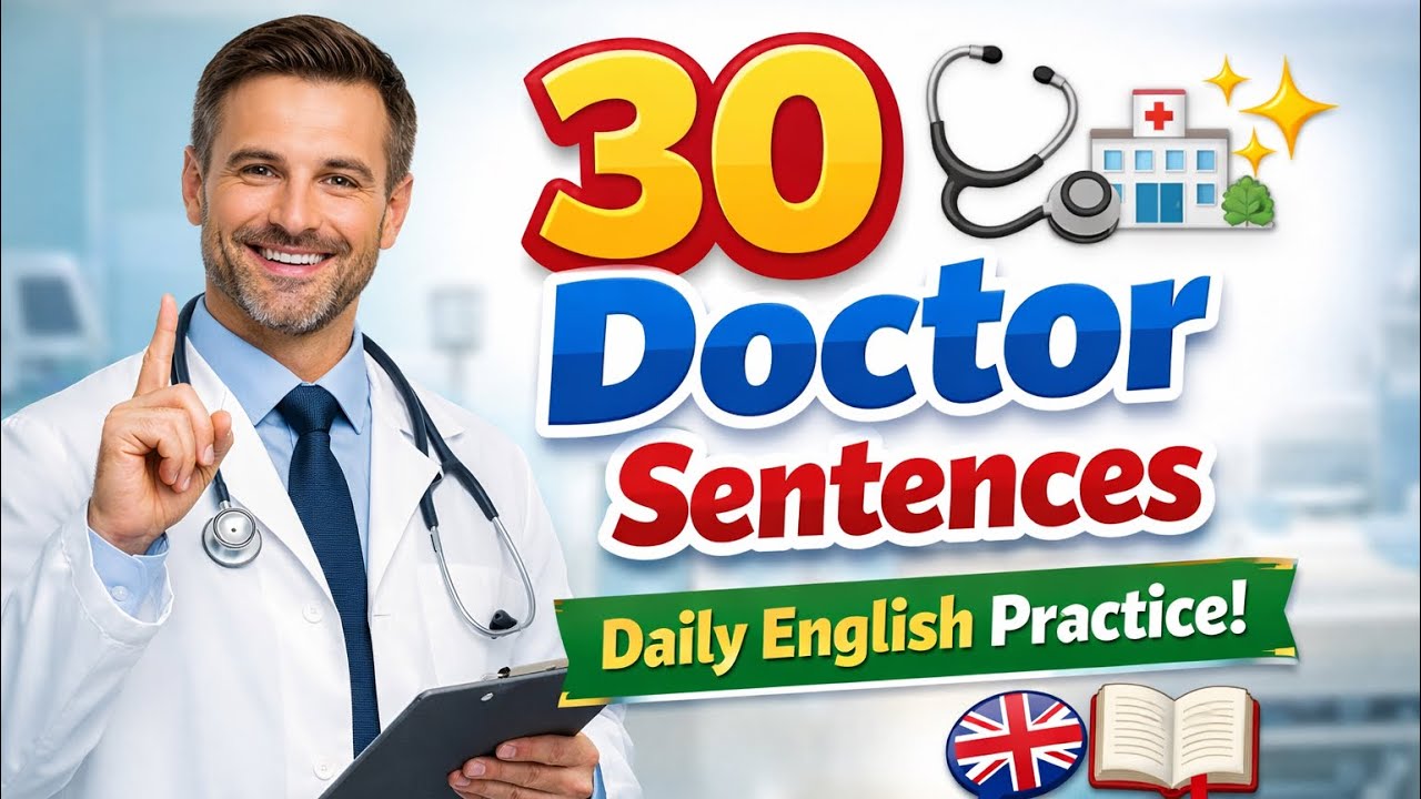 30 Doctor Related Sentences 🩺 | Daily Use English Sentences 🏥 | English Speaking Practice ✨