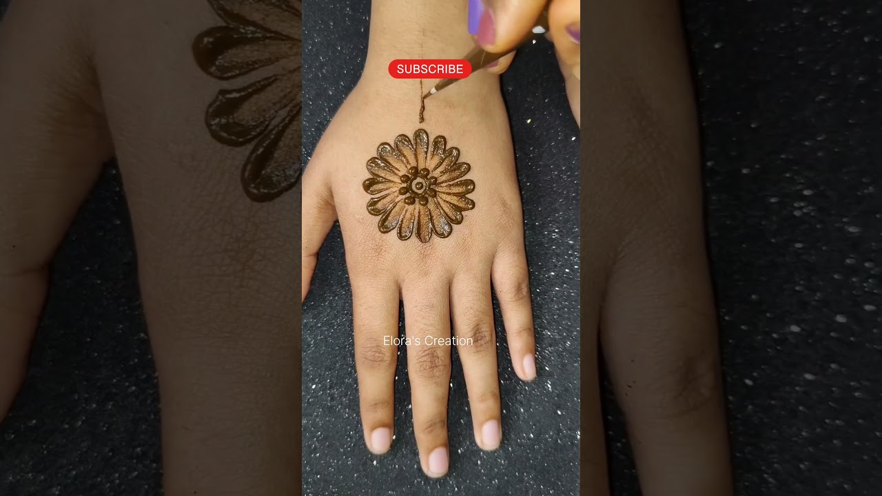 Cotton buds mehndi designs for hands || Easy trick mehndi design #shorts