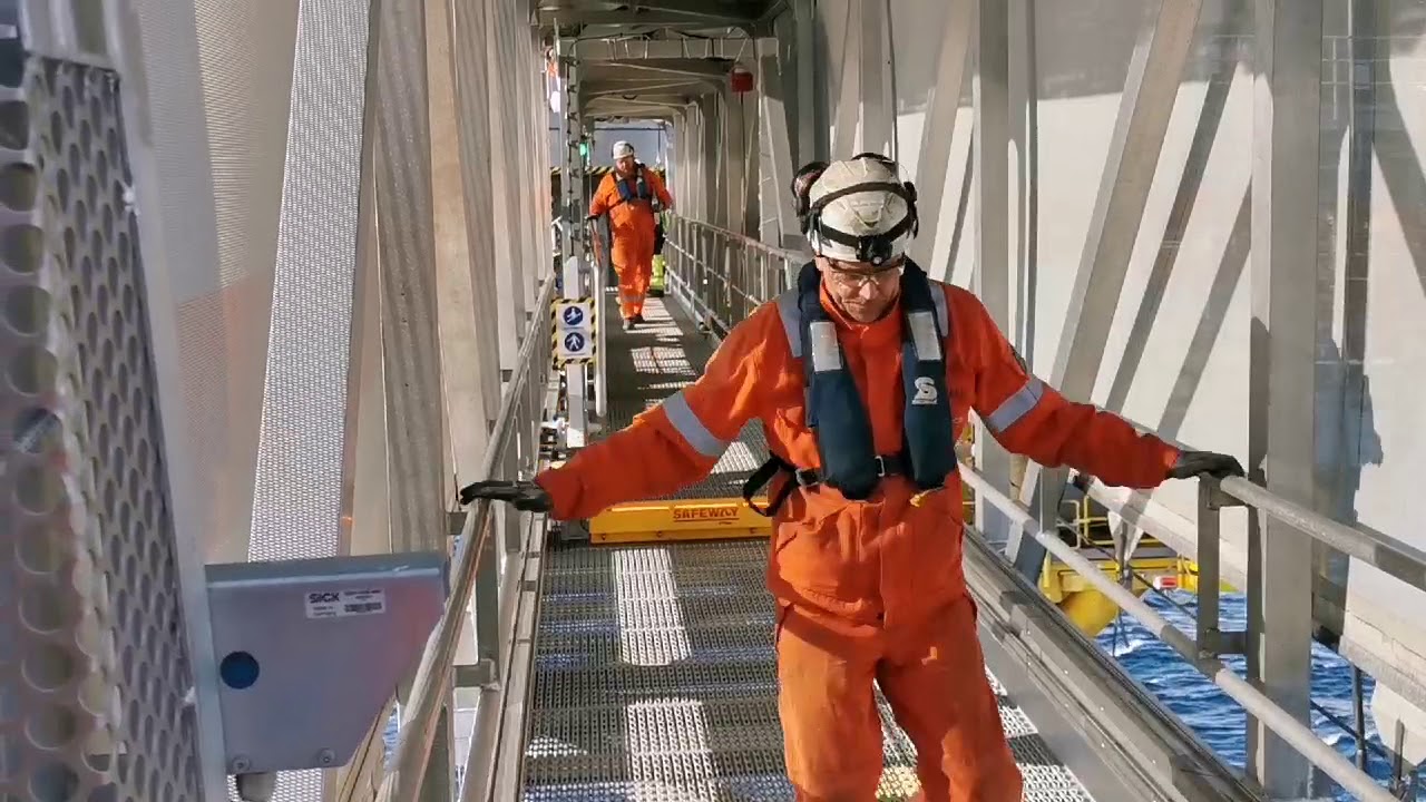 Safeway in action offshore walk to work system.