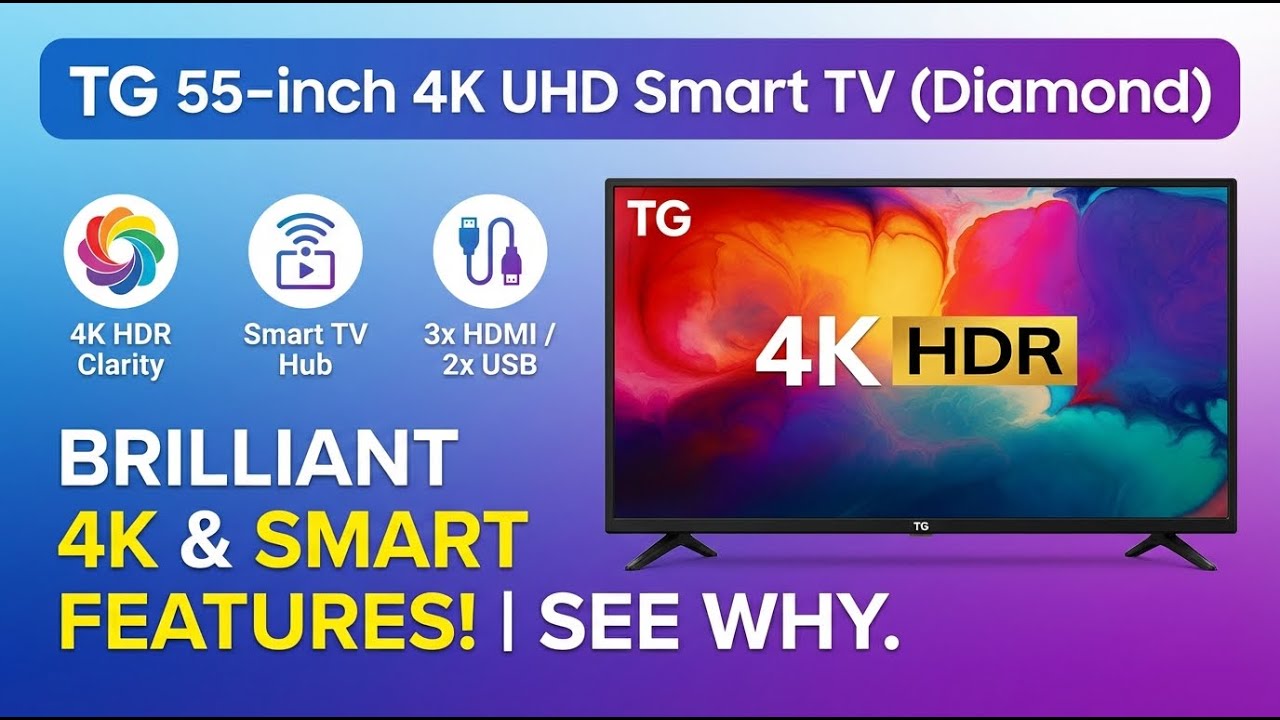 TG 55-Inch 4K Smart LED TV Diamond Version- Complete Review | Review in Hindi | Features