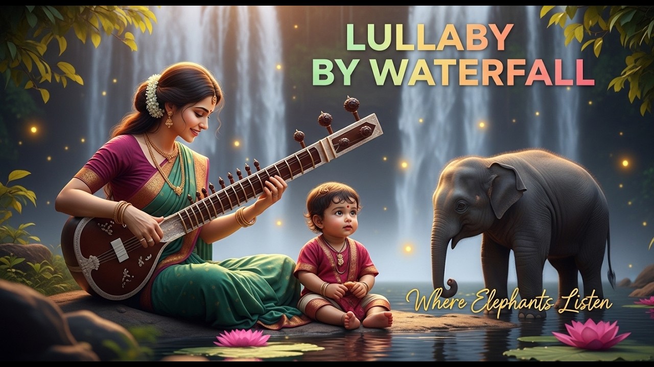 Soothing Waterfall Lullaby for Deep Emotional Healing 💤 Soft Night Music for Stress Relief & Rest
