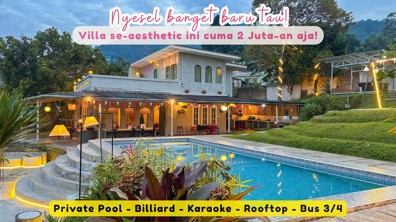 VILLA AESTHETIC DENGAN FASILITAS LENGKAP❗️ VILLA THERAS BY VILLAS YIAYIA PUNCAK || VILLA MURAH 2JTAN