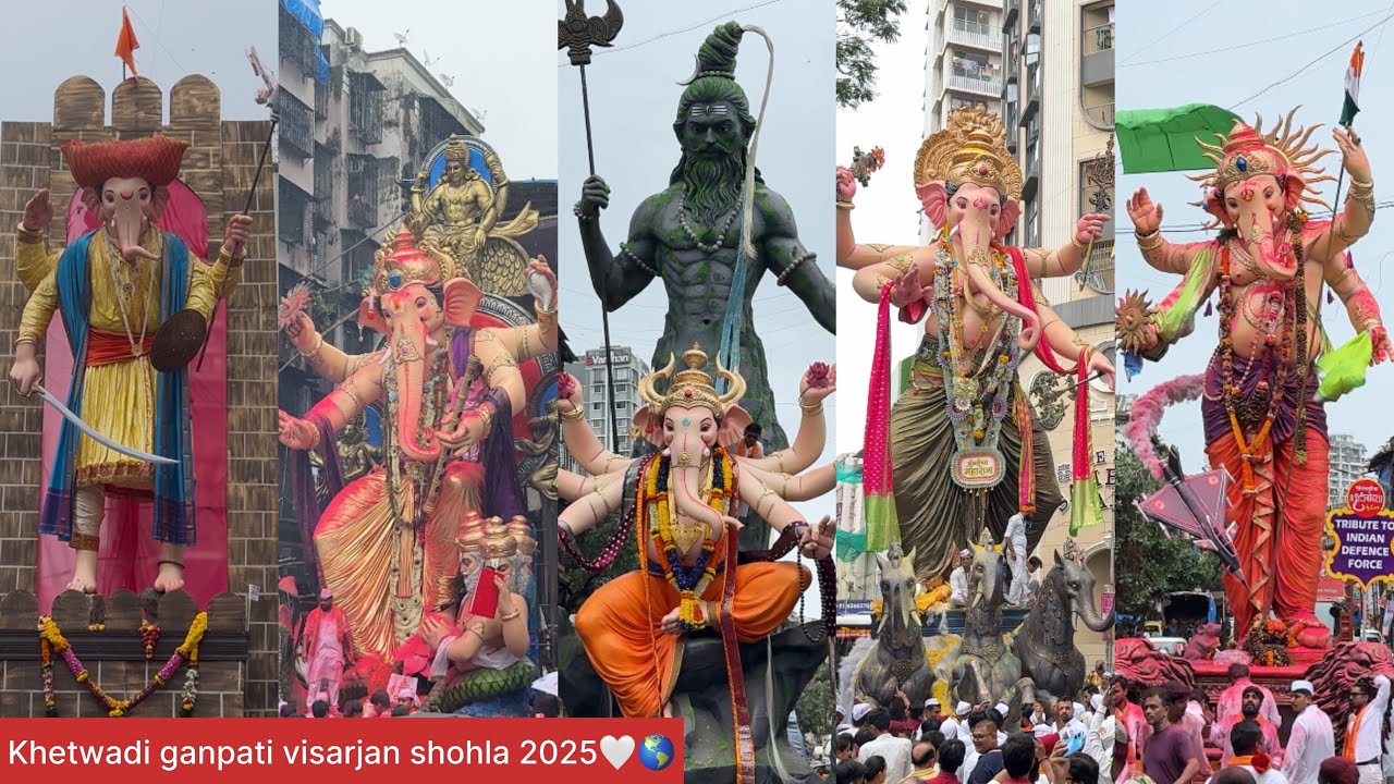 Khetwadi ganpati visarjan shohla 2025🤍🌎Mumbai ganpati visarjan 2025🥰Girgaon chowpatty visarjan 2025