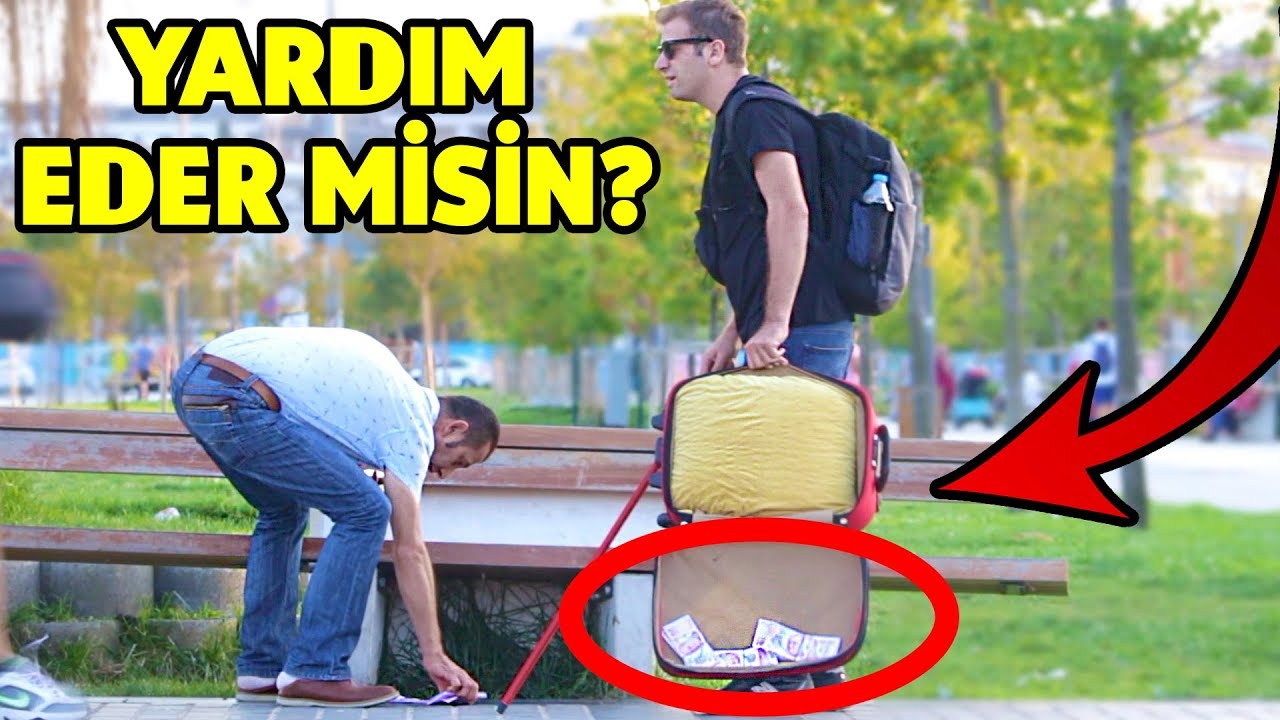 PARA DÜŞÜREN GÖRME ENGELLİ BİRİNE YARDIM EDER MİSİN? SOSYAL DENEY