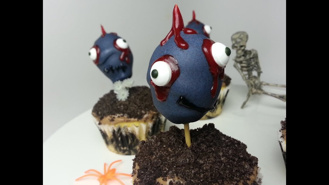 HOW TO MAKE ZOMBIE CAKE POP CUPCAKES