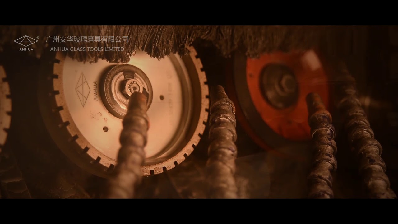 Glass Processing Wheels Configuration for 10 Spindles Straight Line Beveling Machine