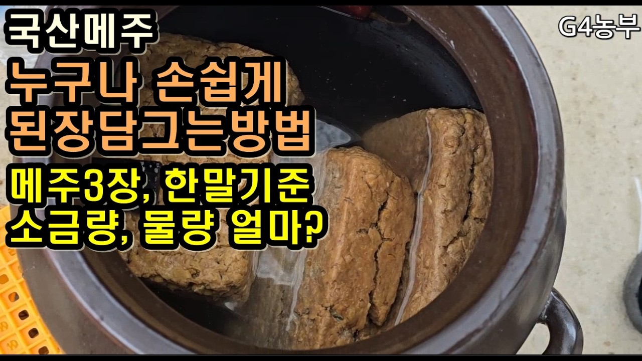 국산메주 된장담그는방법 메주사서 3장 한말 물량 소금량 얼마나 필요할까요