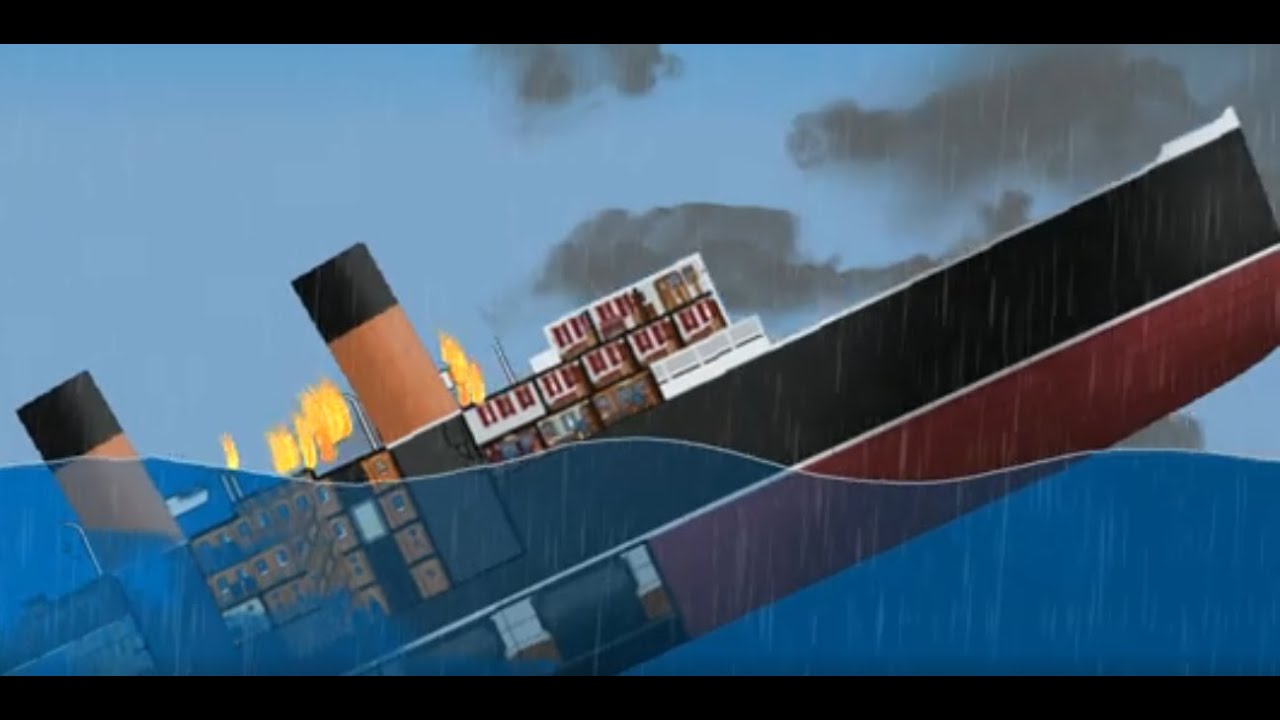Sinking a large steamship in the Floating Sandbox
