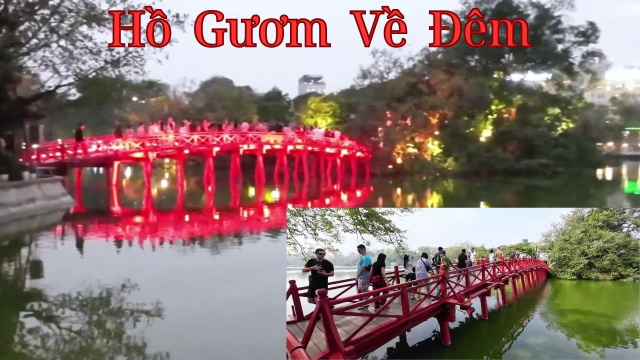Hoan Kiem Lake walking street, beautiful scenery at night