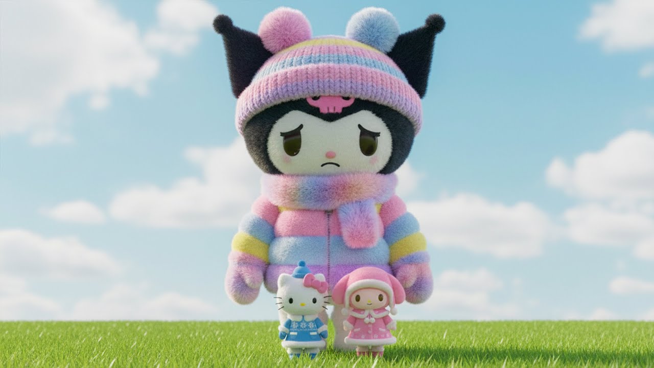 Kuromi Ate a Strange Apple and Became Giant… Melody & Hello Kitty Took Care of Her 🍎💕🌸