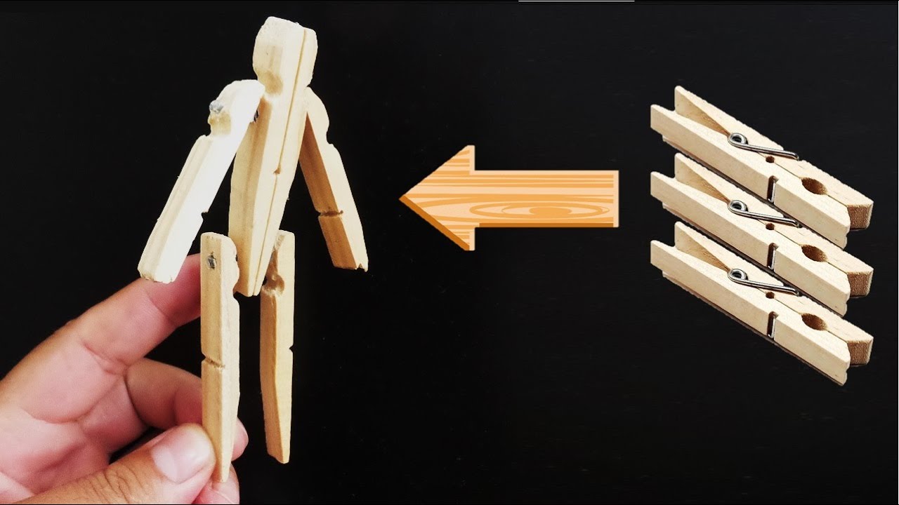 Como Fazer Boneco com Prendedor de Roupa