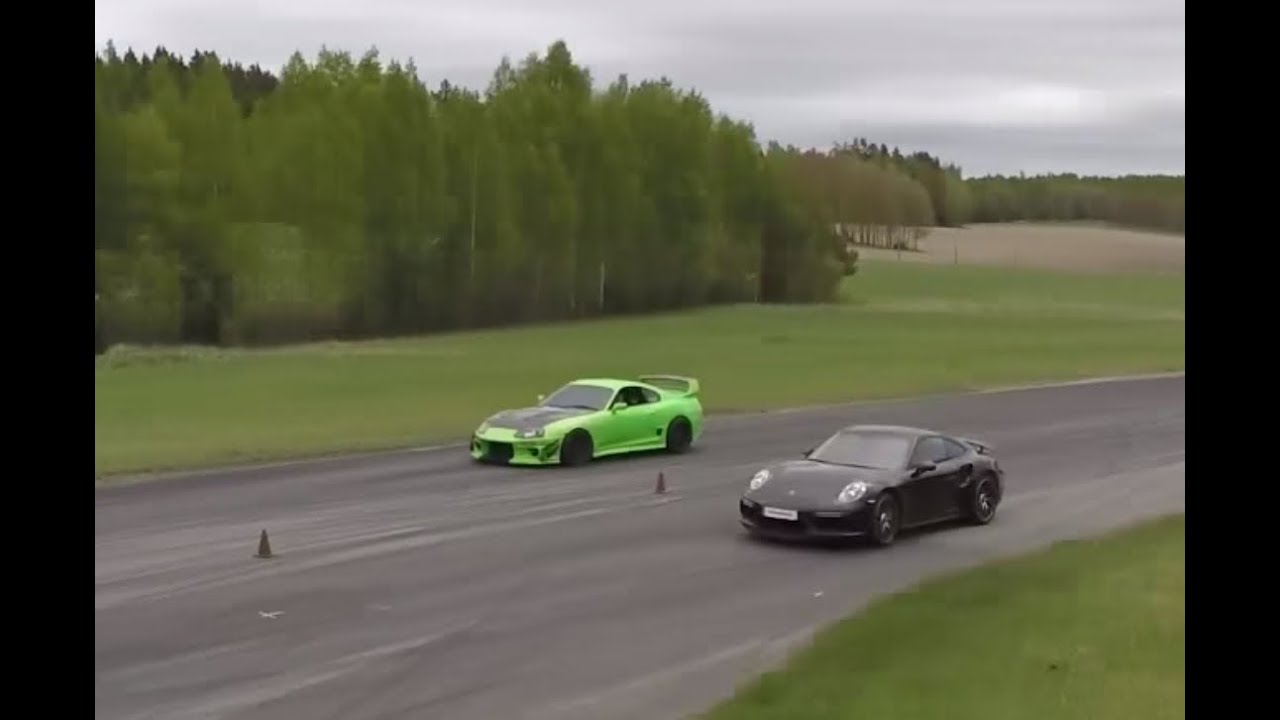 Supra 1000+ HP vs Porsche 991 Turbo S Mk II facelift (stock) May 2016 GTBOARD.com Event