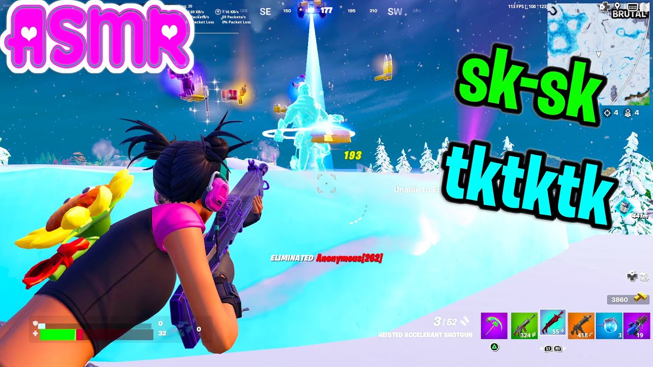 ASMR Gaming 🍀 Fortnite Relaxing Solo Sk-Sk Tk-Tk Mouth Sounds + Controller Sounds 🎧