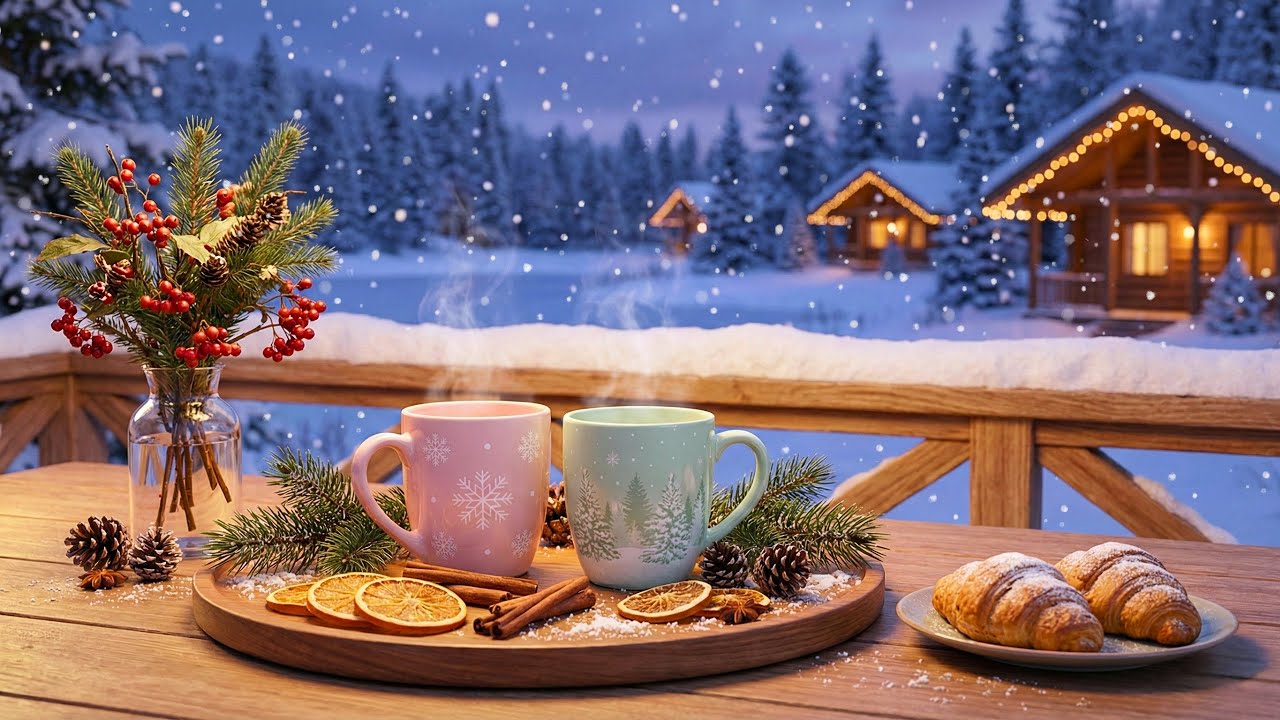 Relaxing Jazz Music ☕ Warm Coffee Ambience & Smooth Jazz Piano for Work, Focus, Relax ❄️ Winter Jazz