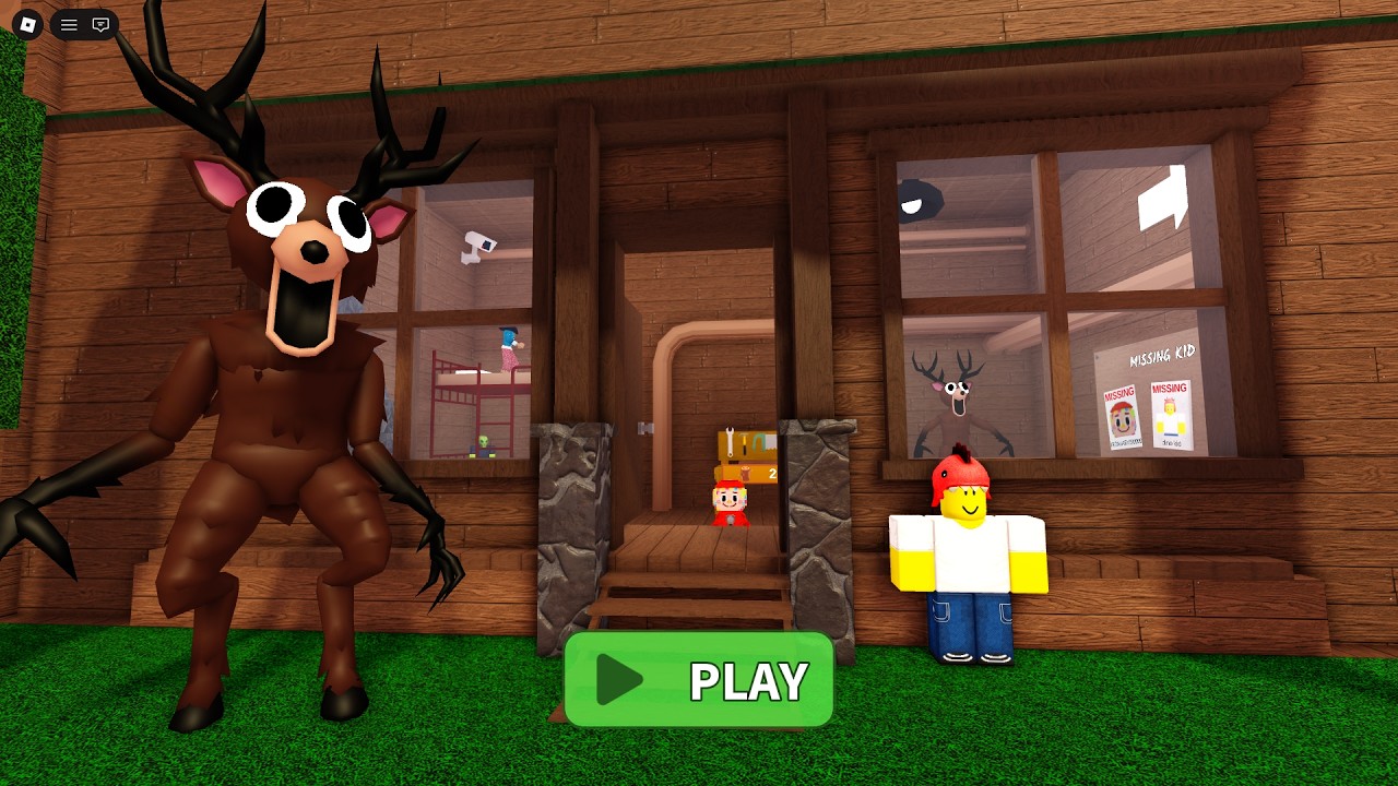 ESCAPE FROM HUNGRY DEER 99 NIGHT IN FOREST PRISON RUN OBBY