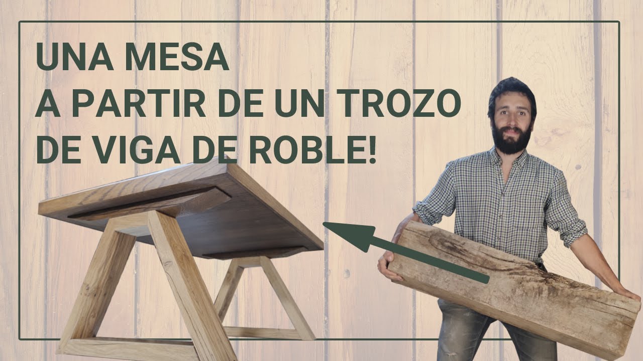 Mesa de centro a partir de una viga de roble reutilizada! Acabado aceite Rubio Monocoat