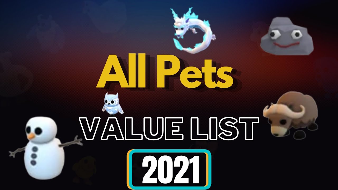 All Pet's VALUE List in Adopt Me (2021)