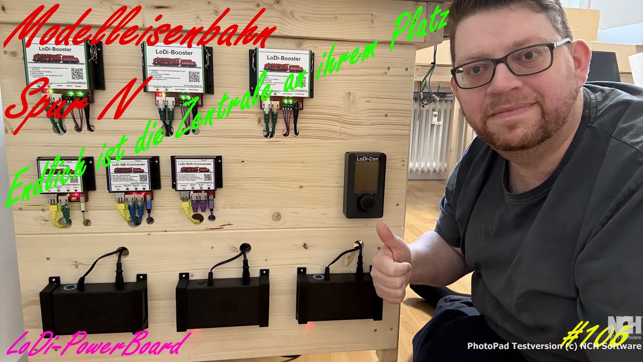 Modelleisenbahn Spur N PowerBoard zentrales Board für LoDi Zentrale viel 3D-Druck Frohes neues Jahr