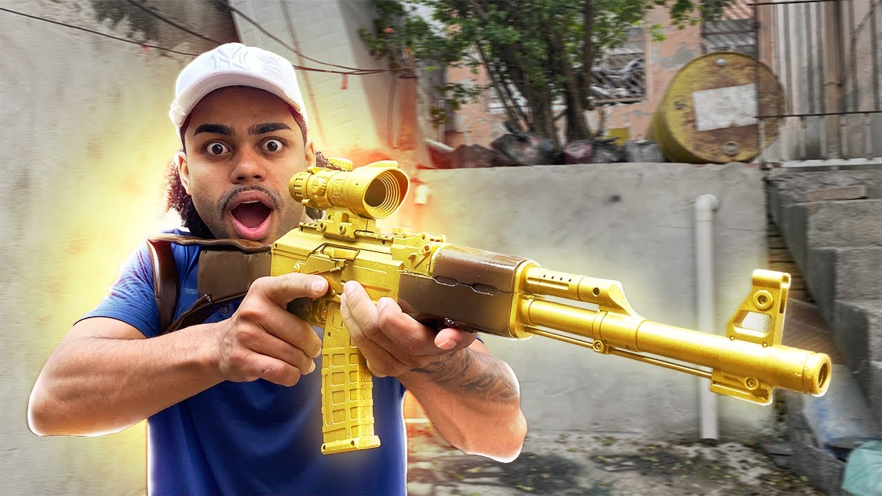 PINTEI MINHA ARMINHA DE GEL AK-47 DE OURO -Ficou linda -