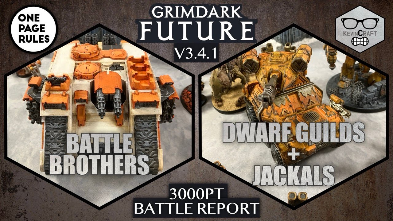[14] Battle Brothers vs Dwarf Guilds + Jackals | OnePageRules Grimdark Future Battle Report