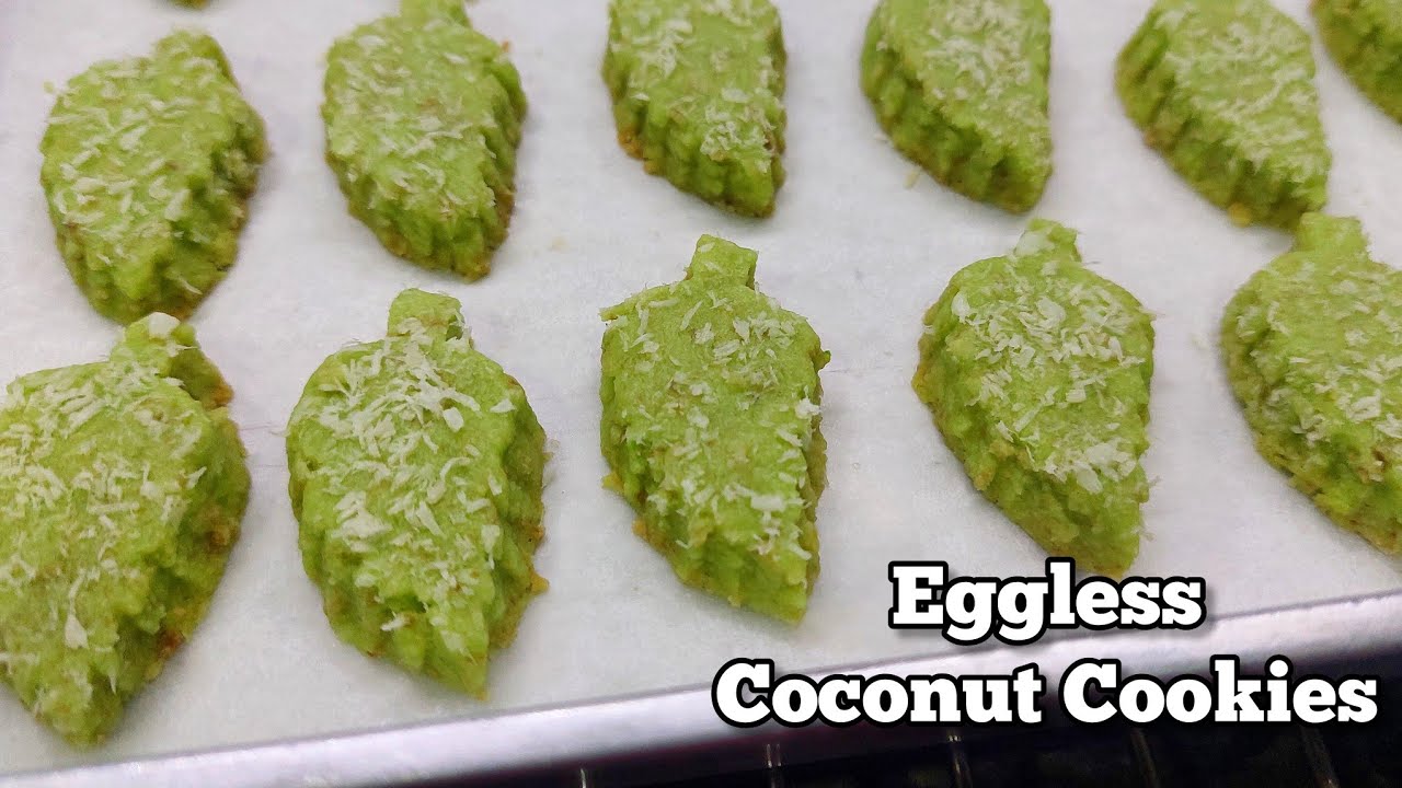 EGGLESS COCONUT BUTTER COOKIES, Deepavali cookies| Biskut Kelapa Pandan