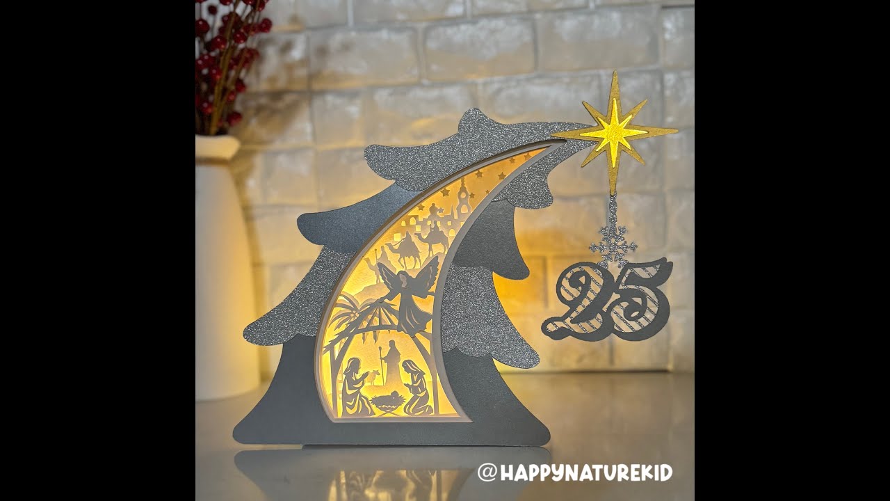 Christmas Tree Count Down shadow box tutorial
