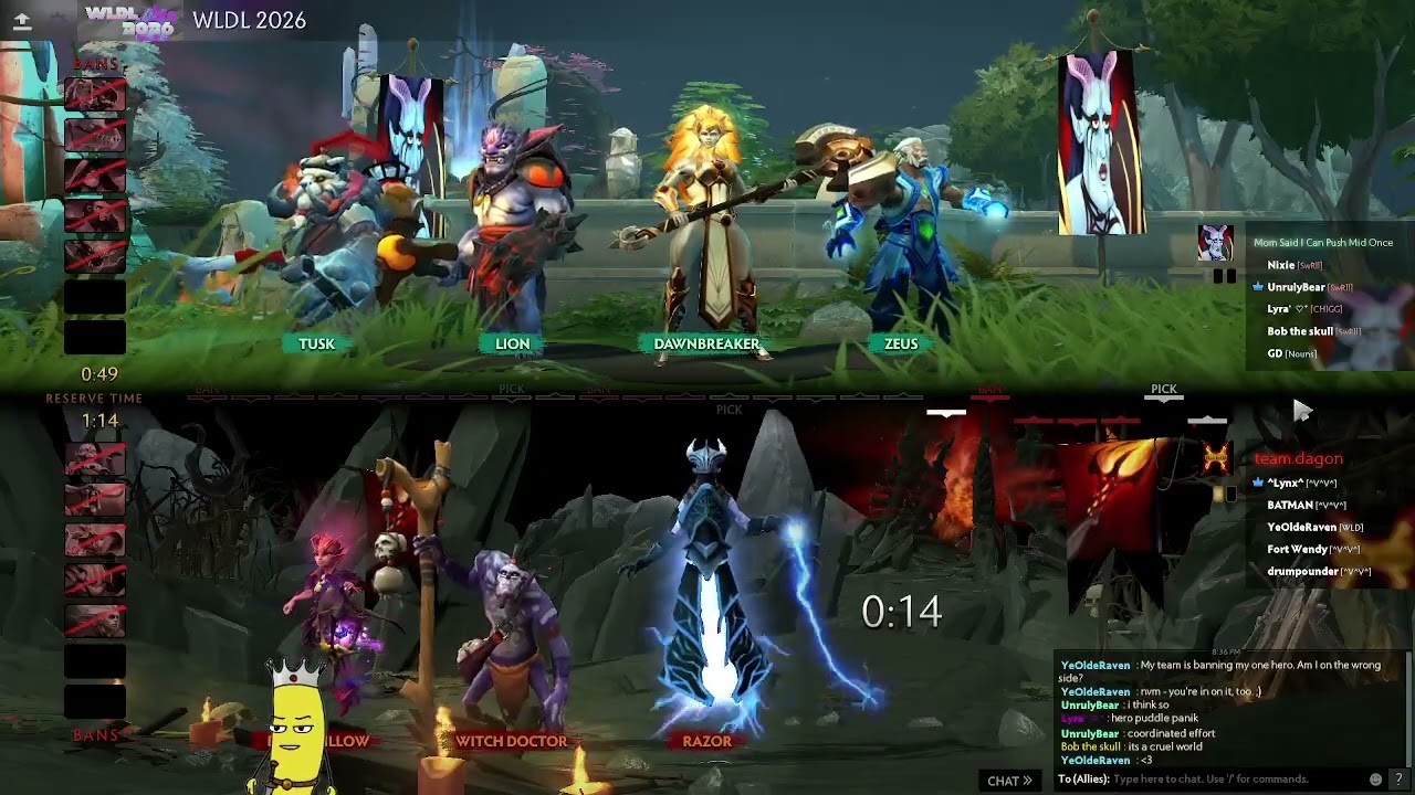 team Dagon vs Mom said I can push mid once, WLDL (5 min. delay)