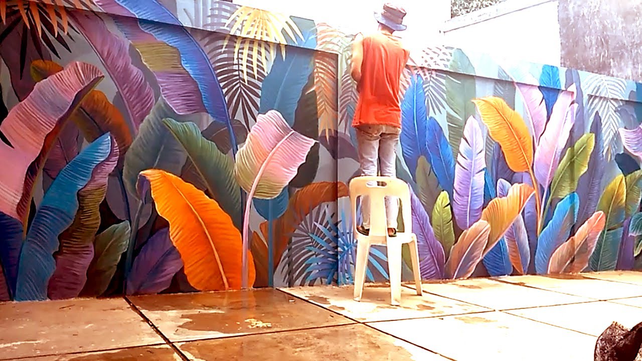 CARA MELUKIS MURAL DEDAUNAN