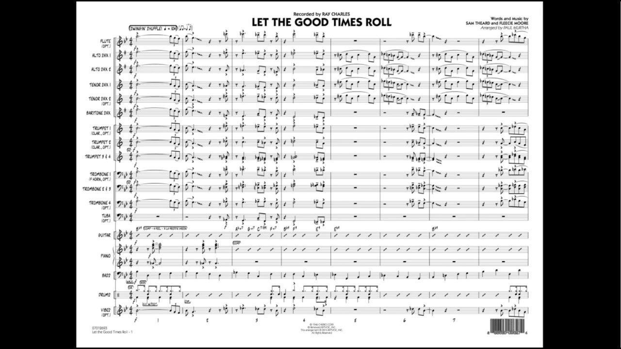 Let the Good Times Roll arranged by Paul Murtha