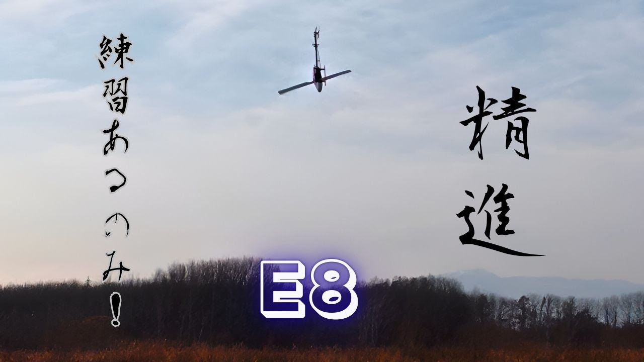 【魔改造 E8】ラジコンヘリ フリップや背面、ストールターンの練習！