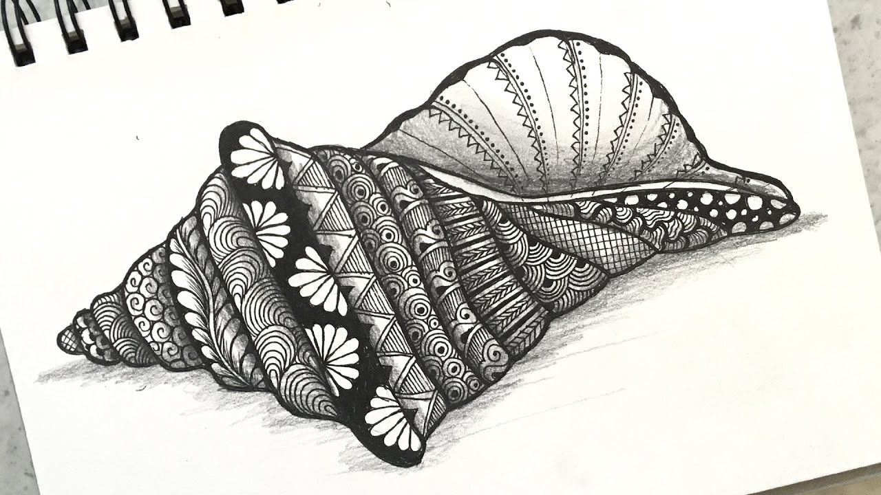 Antique Seashell Mandala Art | Easy Step by Step Seashell Mandala Drawing