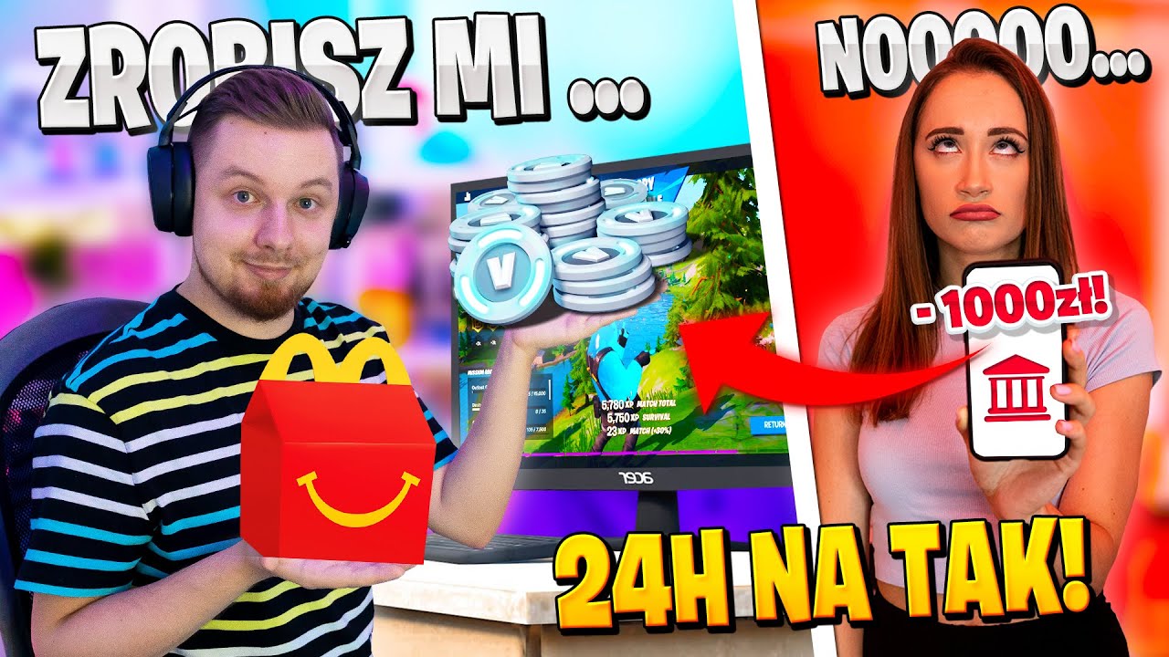 DZIEWCZYNA m&oacute;wi mi TAK przez 24H w URODZINY 🎂 (wyszedłem z DOMU!)