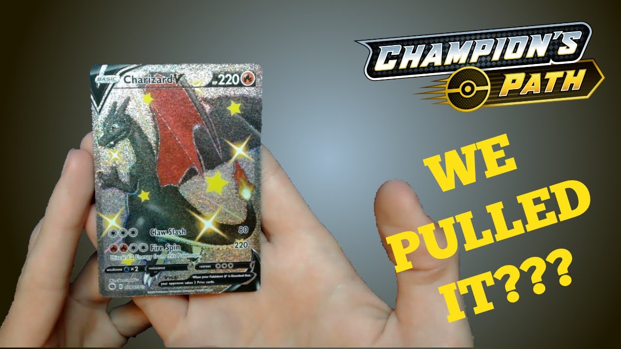 WE PULLED THE SHINY CHARIZARD V! | Opening Pokemon CHAMPION'S PATH Booster Packs