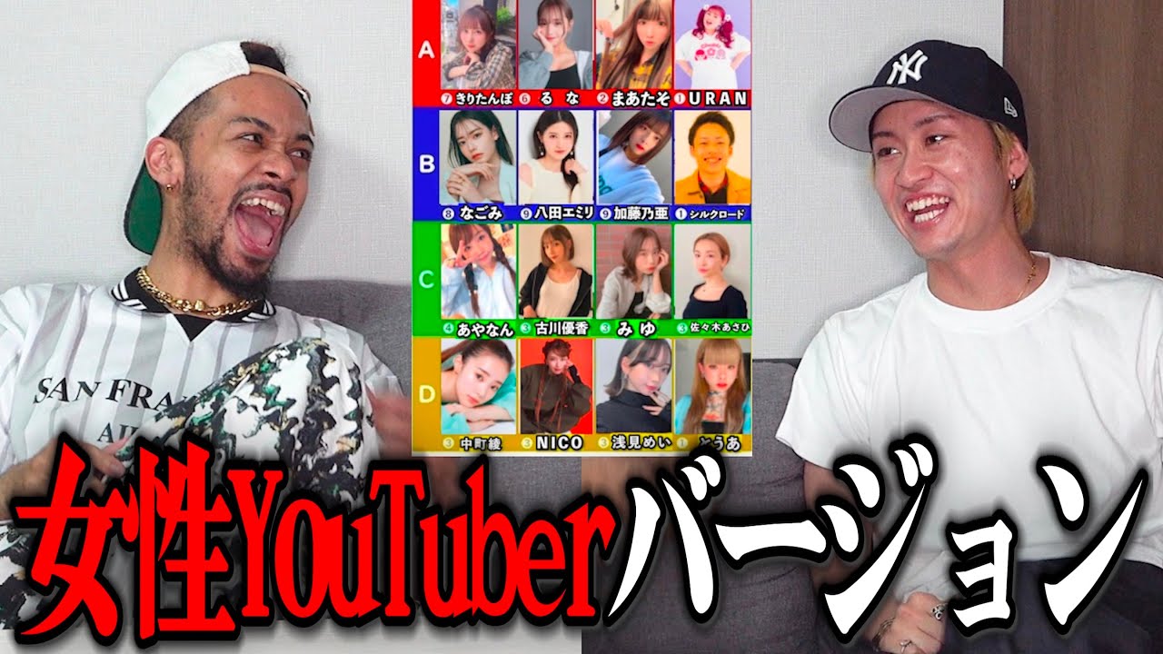 「汗だく○○○するならどのグループ？」の女性YouTuber編勝手に作って話し合ったらおもろすぎたww