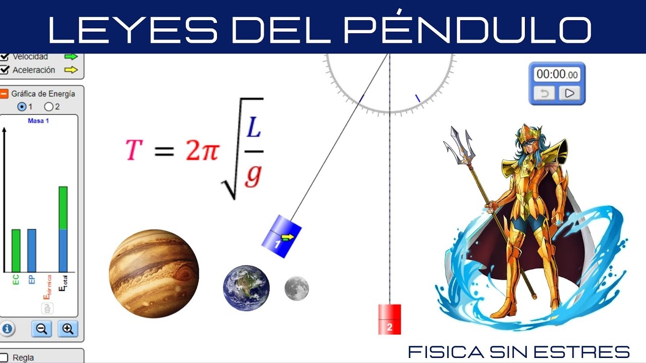 Leyes del Péndulo con experimentos virtuales//ecuación del péndulo.//Laws of Simple Pendulum