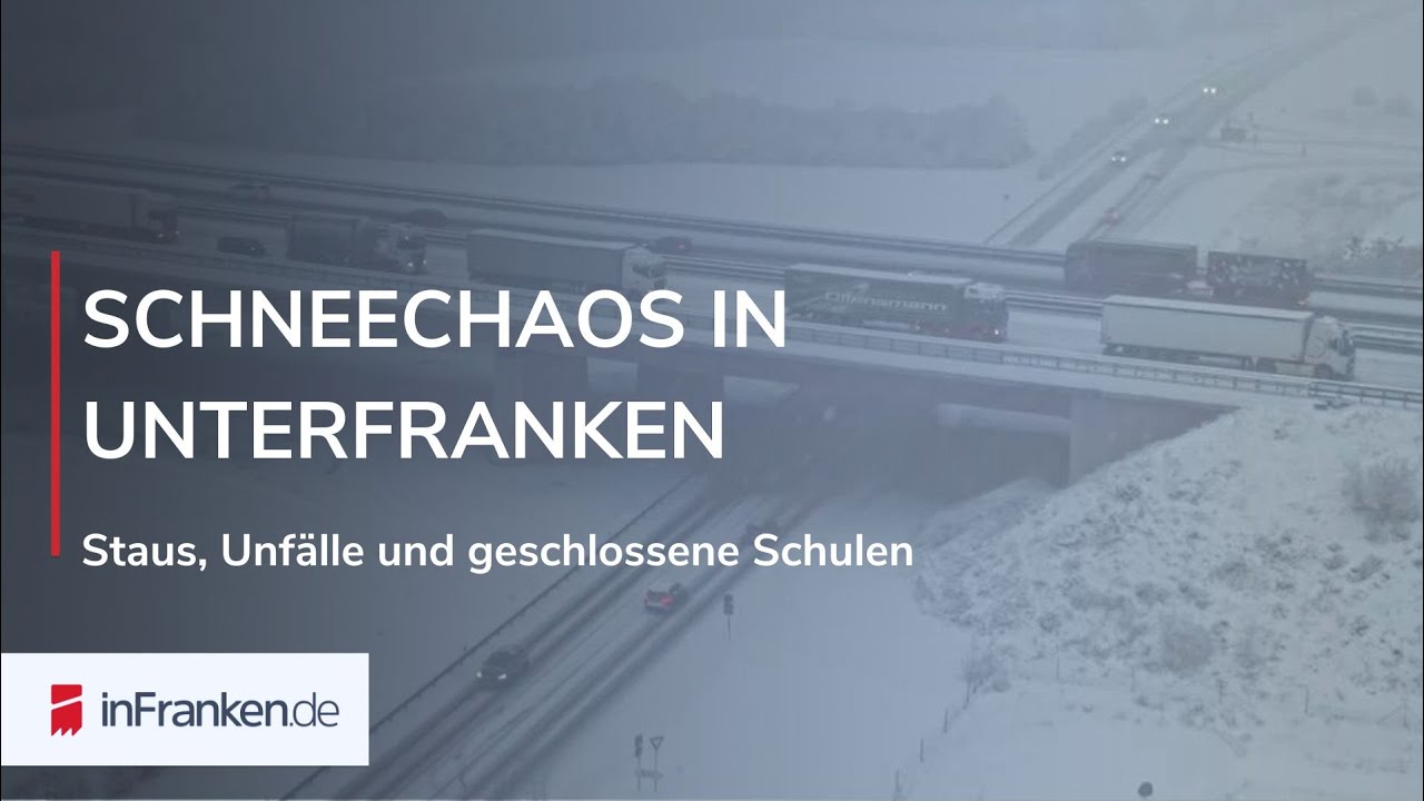 SCHNEECHAOS IN UNTERFRANKEN: Mehrere Unfälle, Staus und geschlossene Schulen
