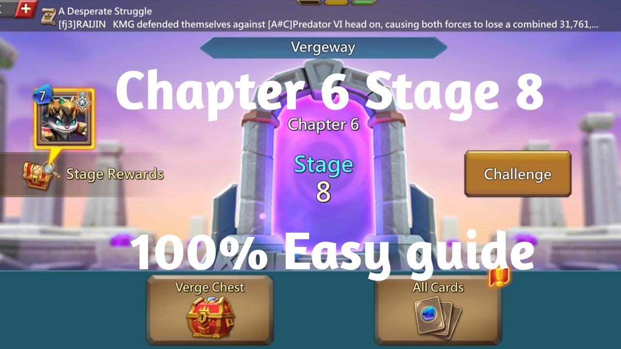 Lords mobile Vergeway chapter 6 stage 8 easiest guide