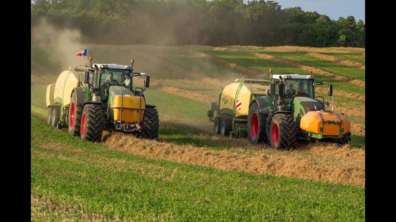Fendt 939 et 930 + 2 Krone 1290 HDP à la luzerne - Sarl Rouffignac