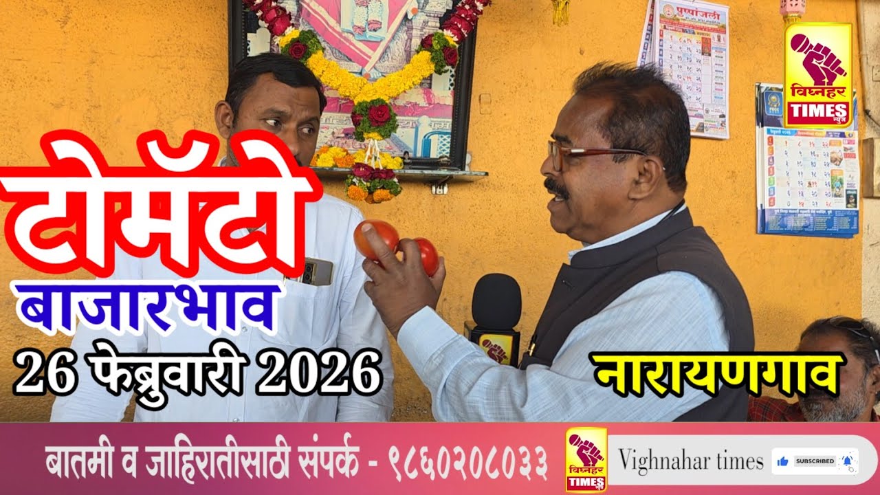 नारायणगाव टोमॅटो मार्केट l दिनांक 28 फेब्रुवारी 2026 रोजी टोमॅटोला पहा काय मिळाला बाजारभाव? 