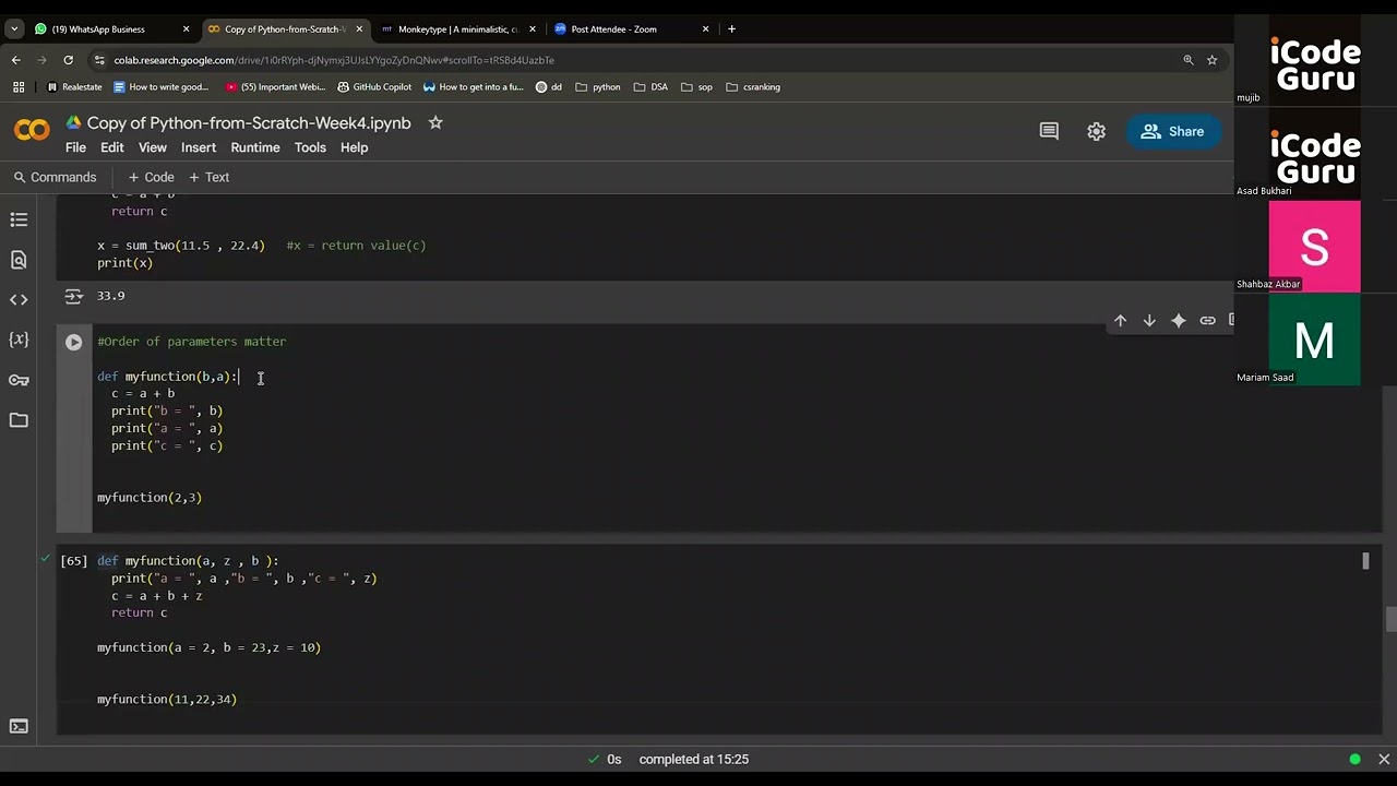 Functions in python