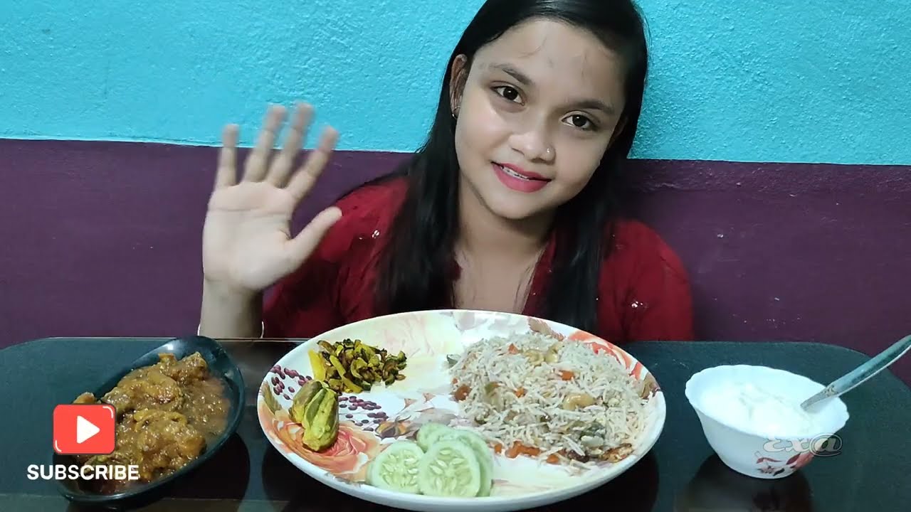 Mukbang Eating Show//Eating Fried Rice With Chilli Chicken,Salad,Curd//Big Bites @food lover misti